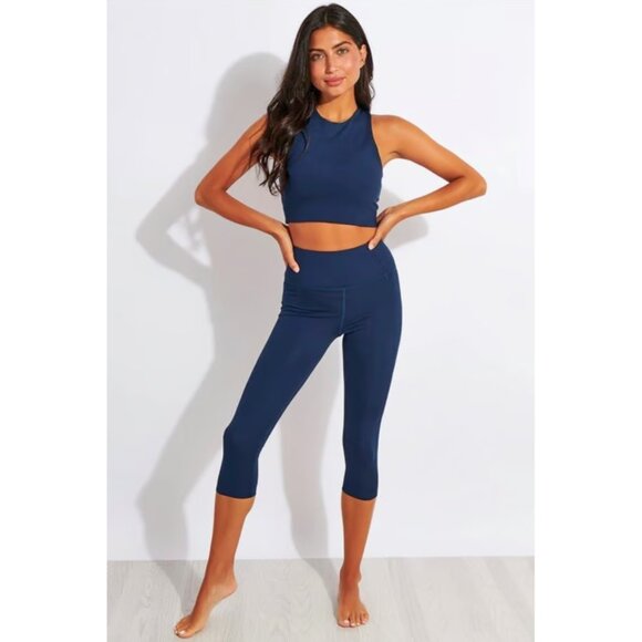 NWT Girlfriend Collective Midnight Blue eCompressive High-Rise Capri Leggings - Picture 1 of 9
